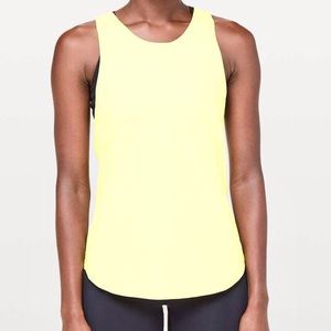 Lululemon Sculpt Tank Mesh Accent Shirt Lemon Ice Size 10 Flawed